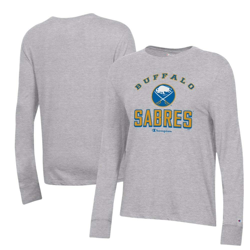NHL Buffalo Sabres Champion Women's Core Long Sleeve T-Shirt - Heather Gray