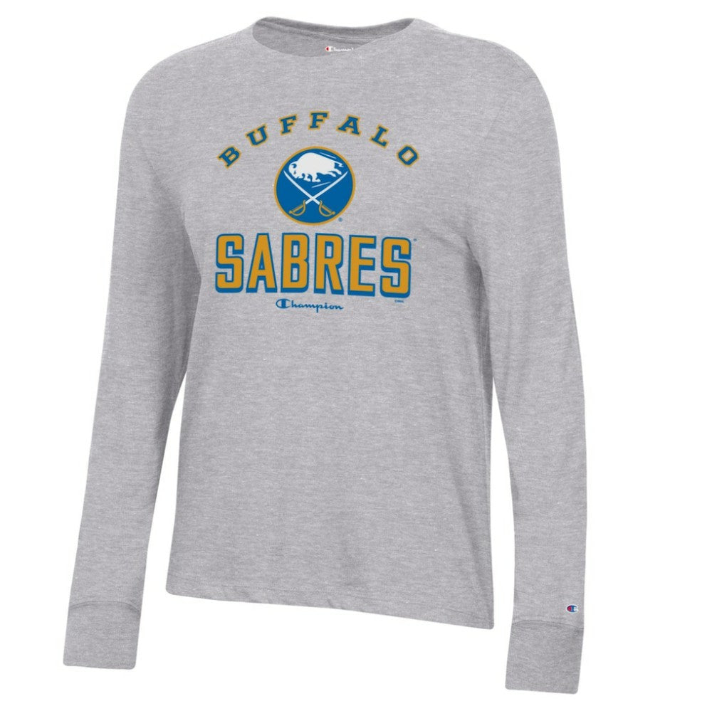 NHL Buffalo Sabres Champion Women's Core Long Sleeve T-Shirt - Heather Gray