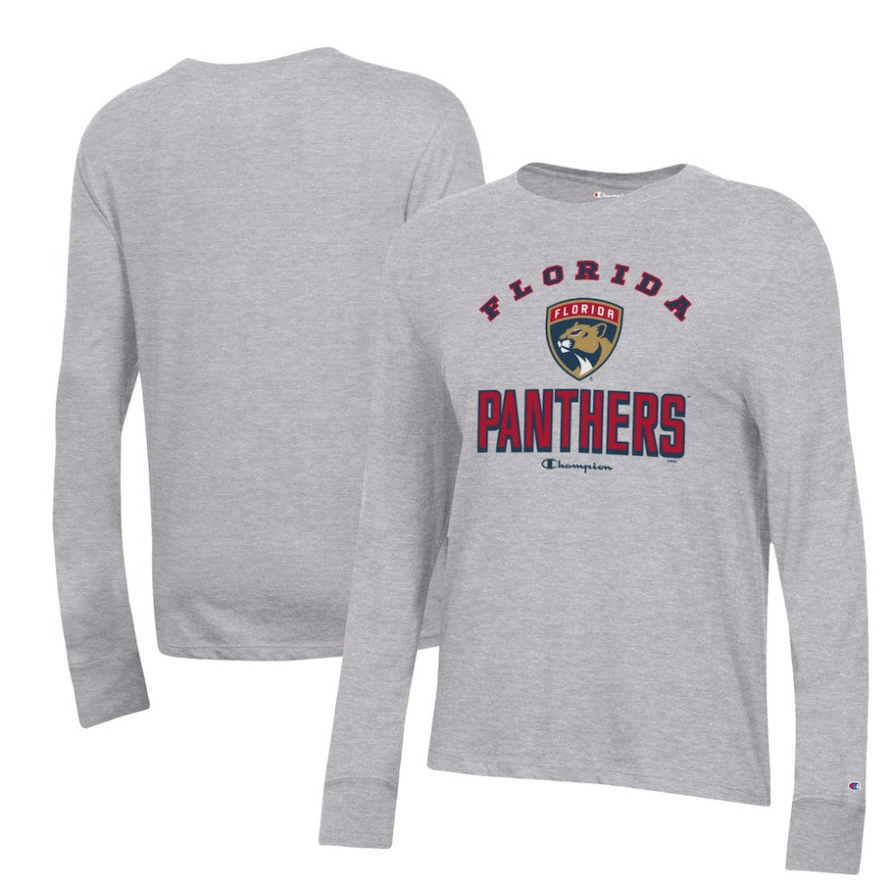 NHL Florida Panthers Champion Women's Core Long Sleeve T-Shirt - Heather Gray