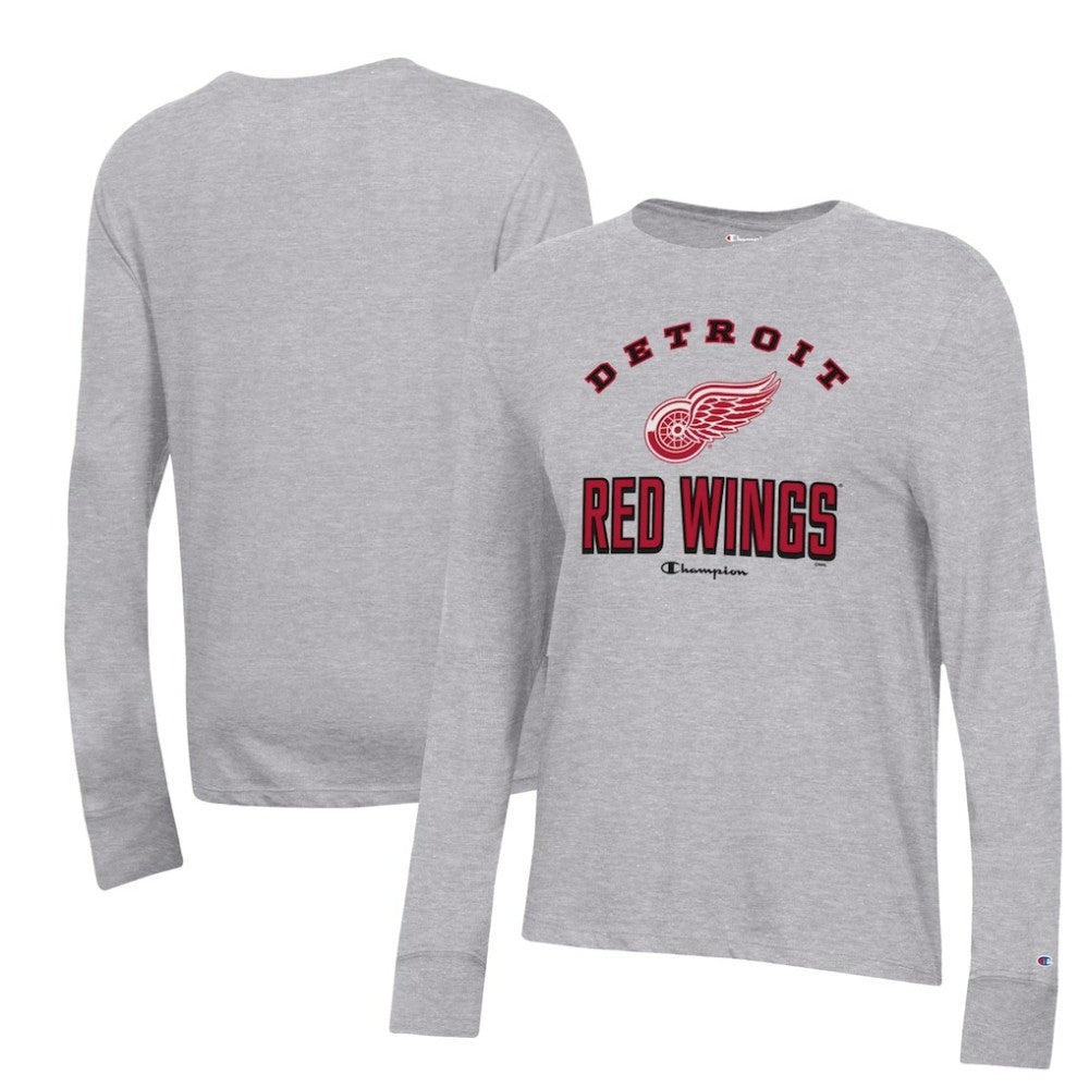 NHL Detroit Red Wings Champion Women's Core Long Sleeve T-Shirt - Heather Gray