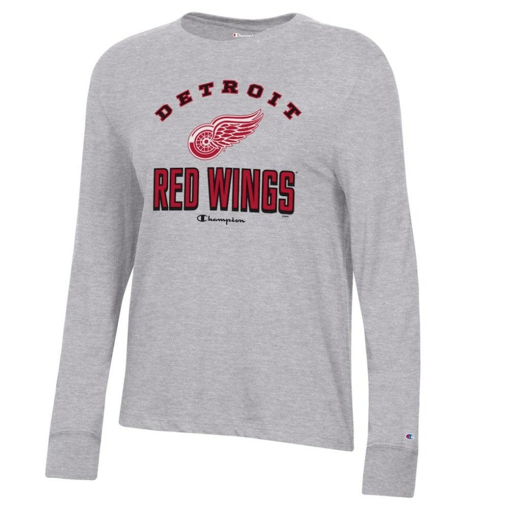 NHL Detroit Red Wings Champion Women's Core Long Sleeve T-Shirt - Heather Gray