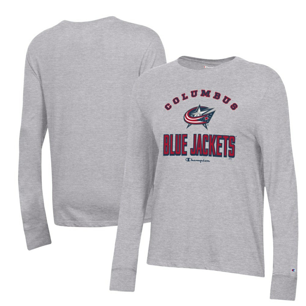 NHL Columbus Blue Jackets Champion Women's Core Long Sleeve T-Shirt - Heather Gray