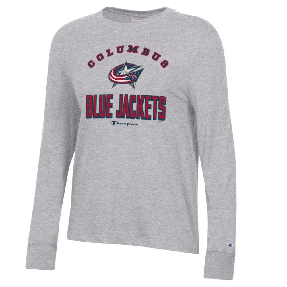 NHL Columbus Blue Jackets Champion Women's Core Long Sleeve T-Shirt - Heather Gray