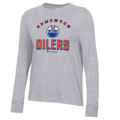 NHL Edmonton Oilers Champion Women's Core Long Sleeve T-Shirt - Heather Gray