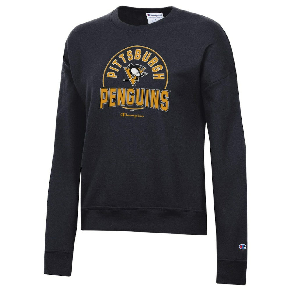 NHL Pittsburgh Penguins Champion Women's Powerblend Pullover Sweatshirt - Black