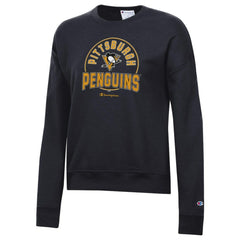 NHL Pittsburgh Penguins Champion Women's Powerblend Pullover Sweatshirt - Black