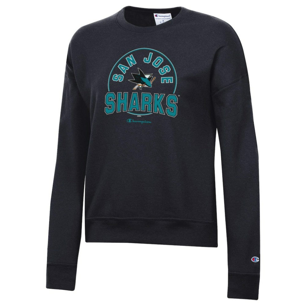 NHL San Jose Sharks Champion Women's Powerblend Pullover Sweatshirt - Black