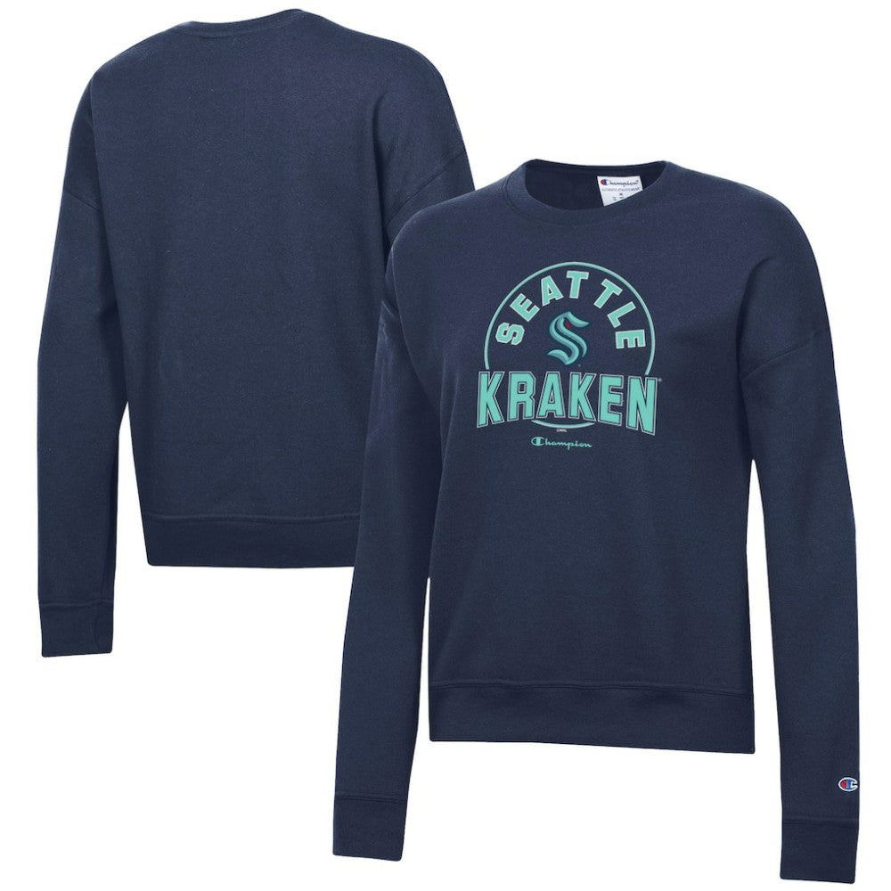 NHL Seattle Kraken Champion Women's Powerblend Pullover Sweatshirt - Deep Sea Blue