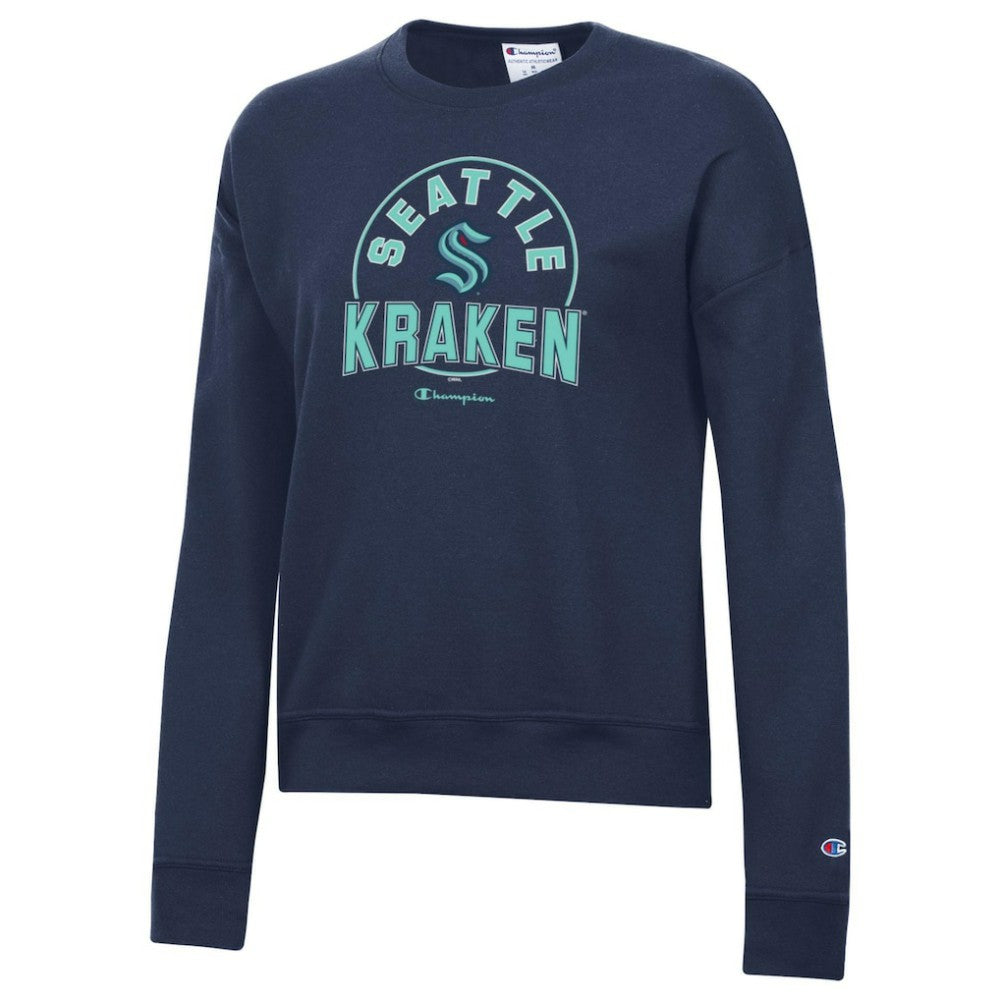 NHL Seattle Kraken Champion Women's Powerblend Pullover Sweatshirt - Deep Sea Blue