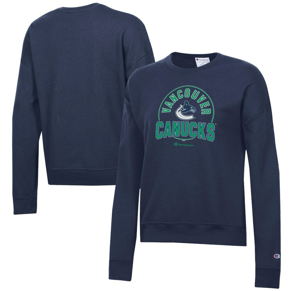NHL Vancouver Canucks Champion Women's Powerblend Pullover Sweatshirt - Navy