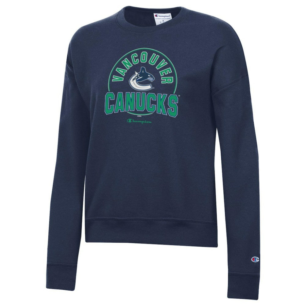 NHL Vancouver Canucks Champion Women's Powerblend Pullover Sweatshirt - Navy