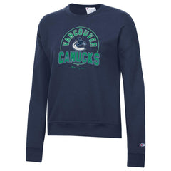 NHL Vancouver Canucks Champion Women's Powerblend Pullover Sweatshirt - Navy