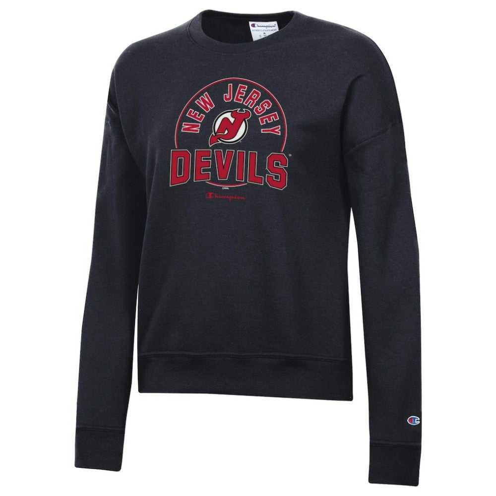 NHL New Jersey Devils Champion Women's Powerblend Pullover Sweatshirt - Black