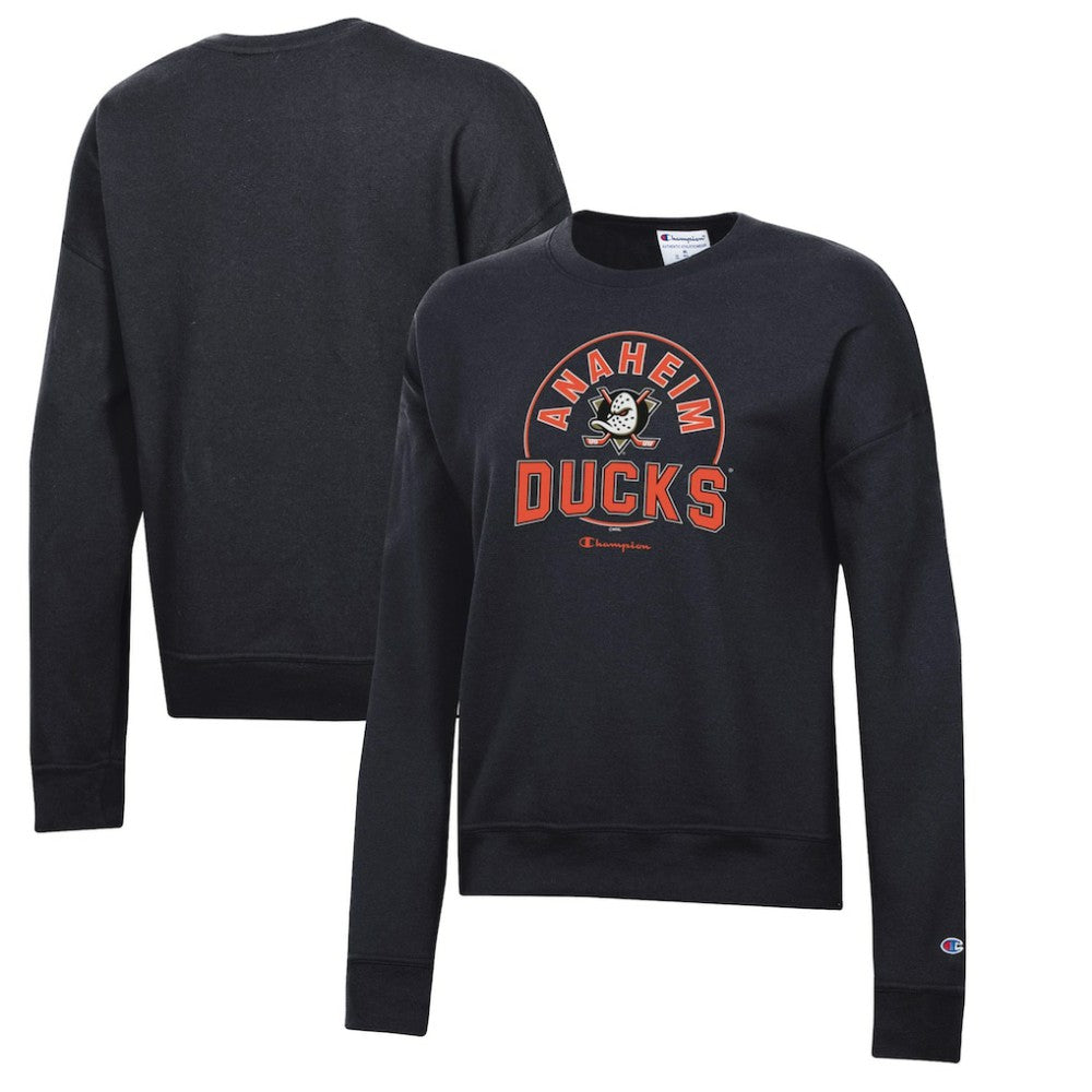 NHL Anaheim Ducks Champion Women's Powerblend Pullover Sweatshirt - Black