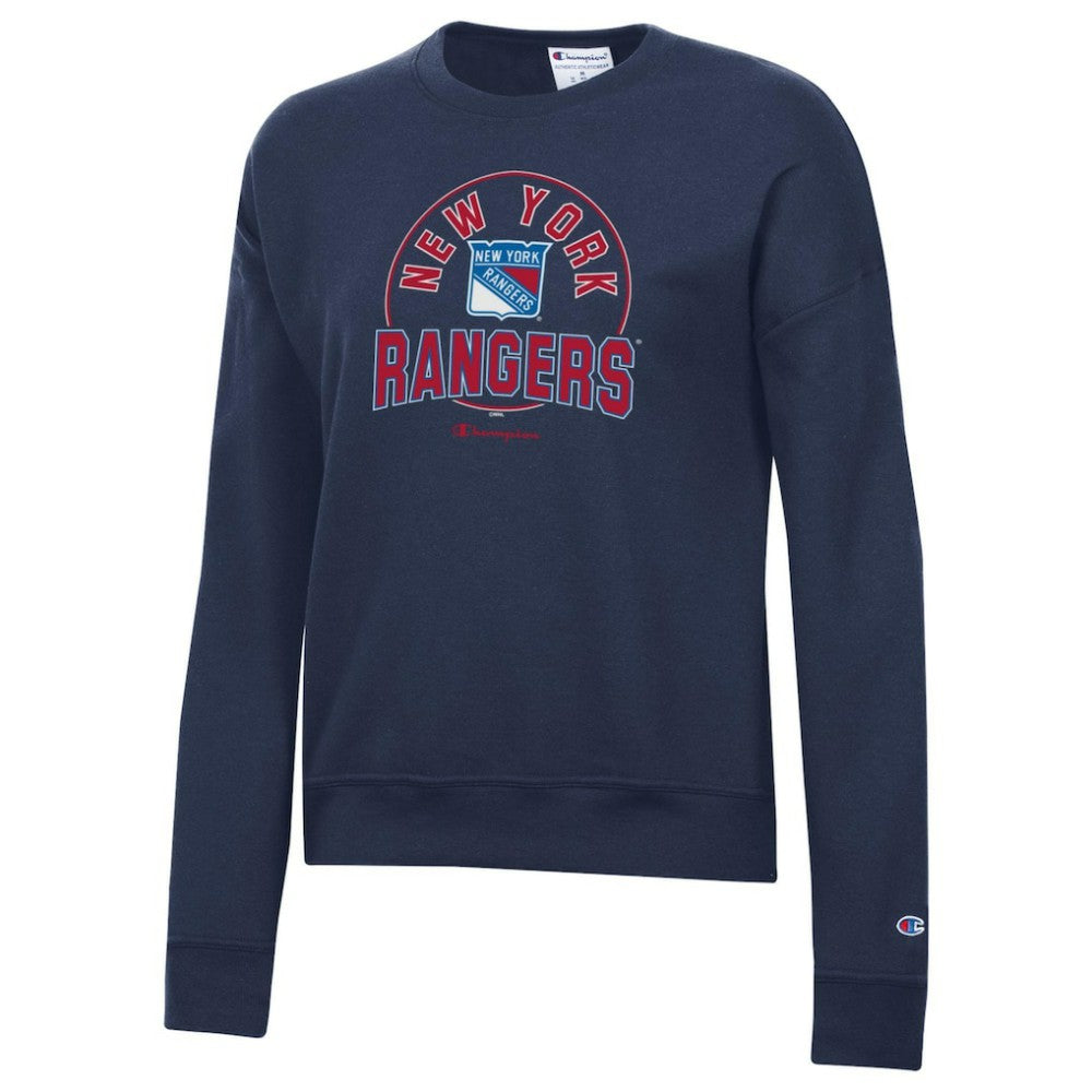 NHL New York Rangers Champion Women's Powerblend Pullover Sweatshirt - Navy