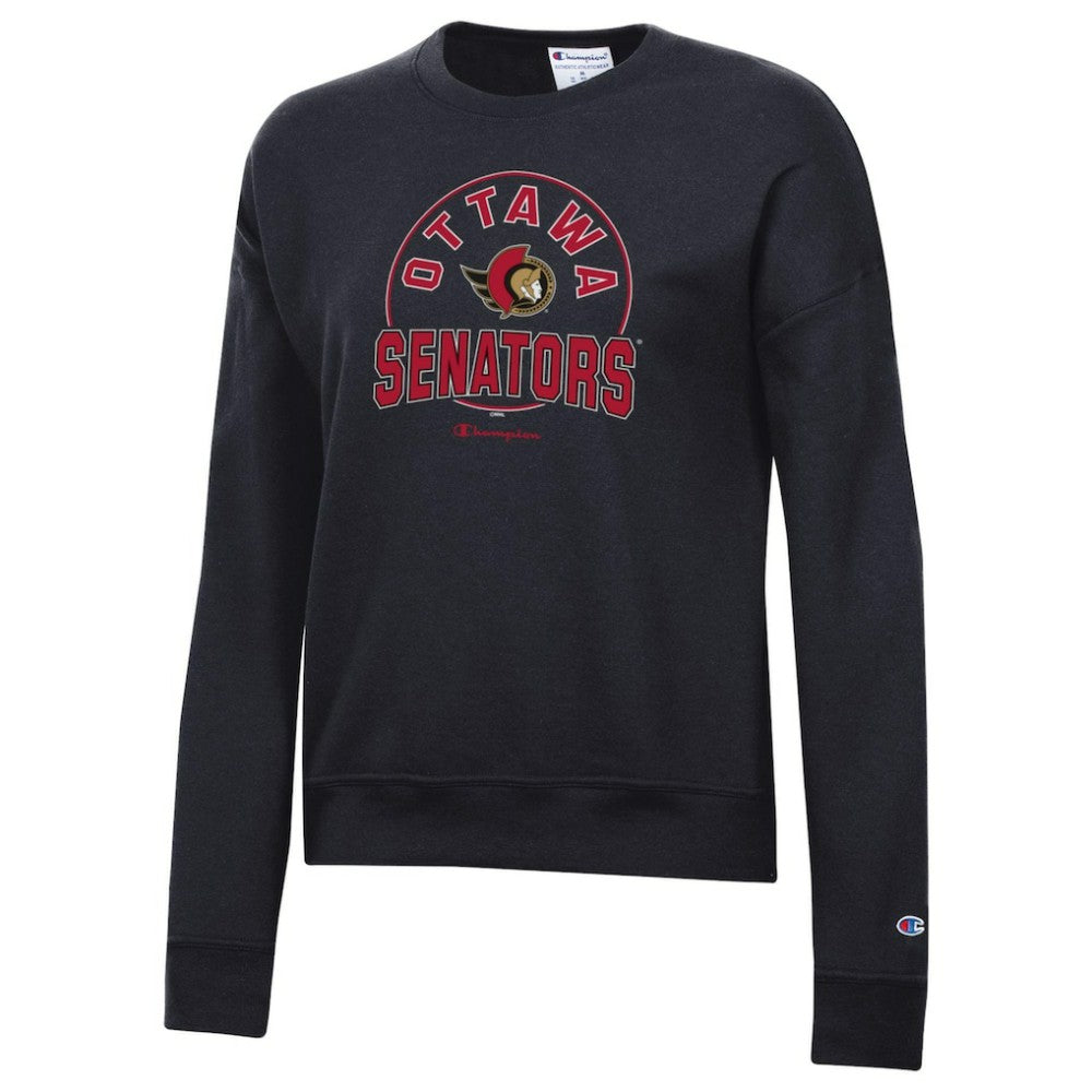 NHL Ottawa Senators Champion Women's Powerblend Pullover Sweatshirt - Black