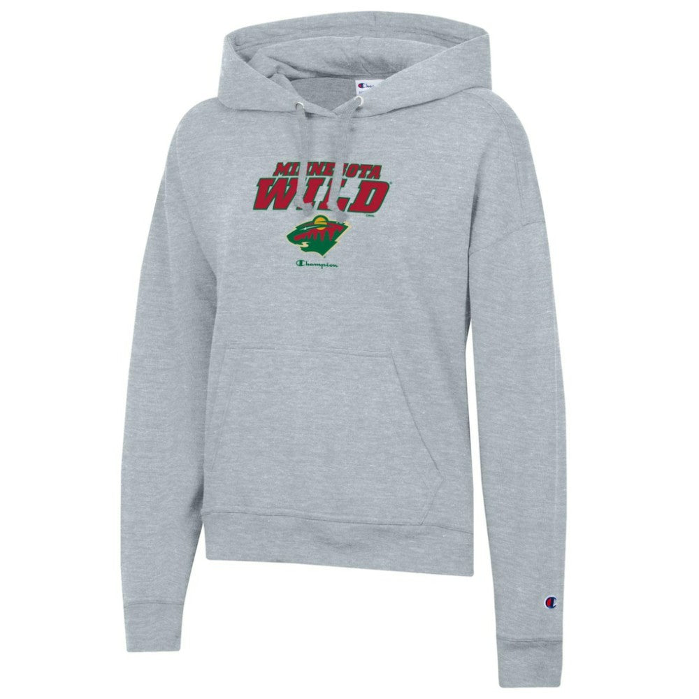 NHL Minnesota Wild Champion Women's Powerblend Fleece Pullover Hoodie - Gray