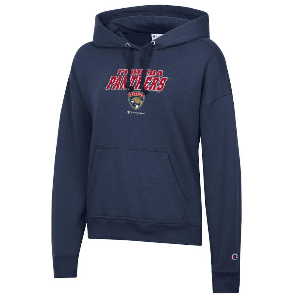 NHL Florida Panthers Champion Women's Powerblend Fleece Pullover Hoodie - Navy