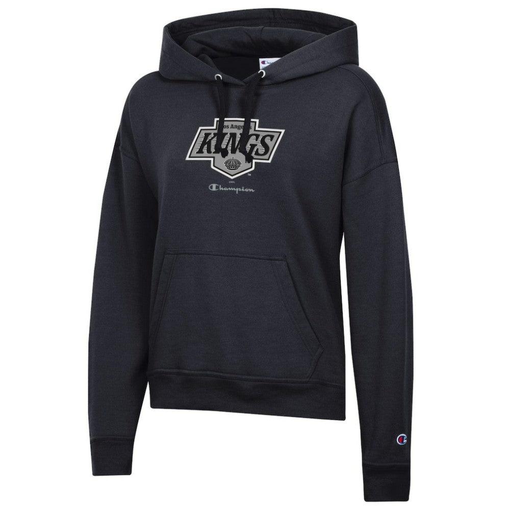 NHL Los Angeles Kings Champion Women's Powerblend Fleece Pullover Hoodie - Black