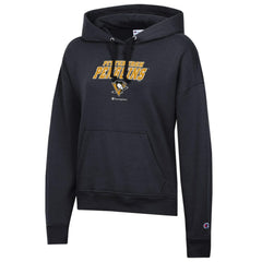 NHL Pittsburgh Penguins Champion Women's Powerblend Fleece Pullover Hoodie - Black
