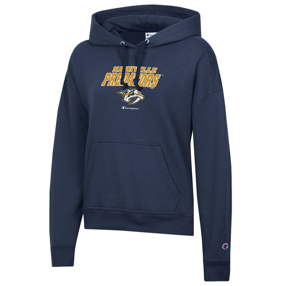 NHL Nashville Predators Champion Women's Powerblend Fleece Pullover Hoodie - Navy