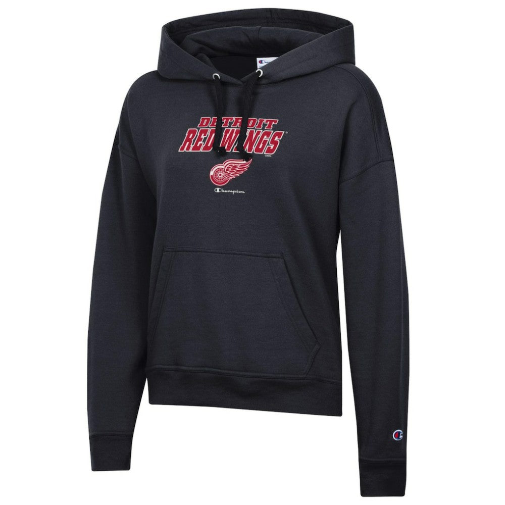 NHL Detroit Red Wings Champion Women's Powerblend Fleece Pullover Hoodie - Black