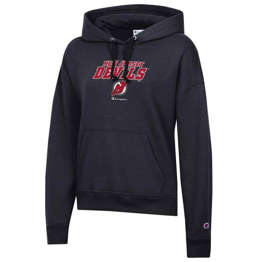 NHL New Jersey Devils Champion Women's Powerblend Fleece Pullover Hoodie - Black