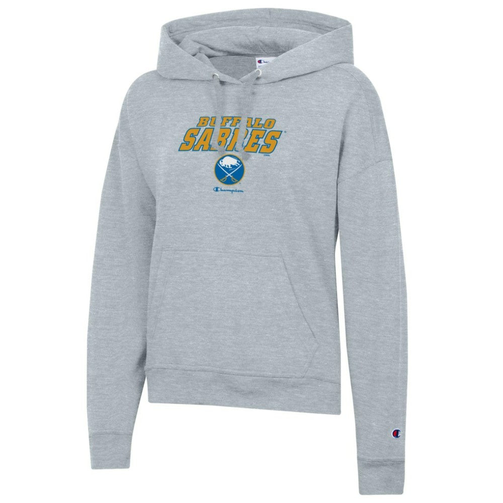 NHL Buffalo Sabres Champion Women's Powerblend Fleece Pullover Hoodie - Gray