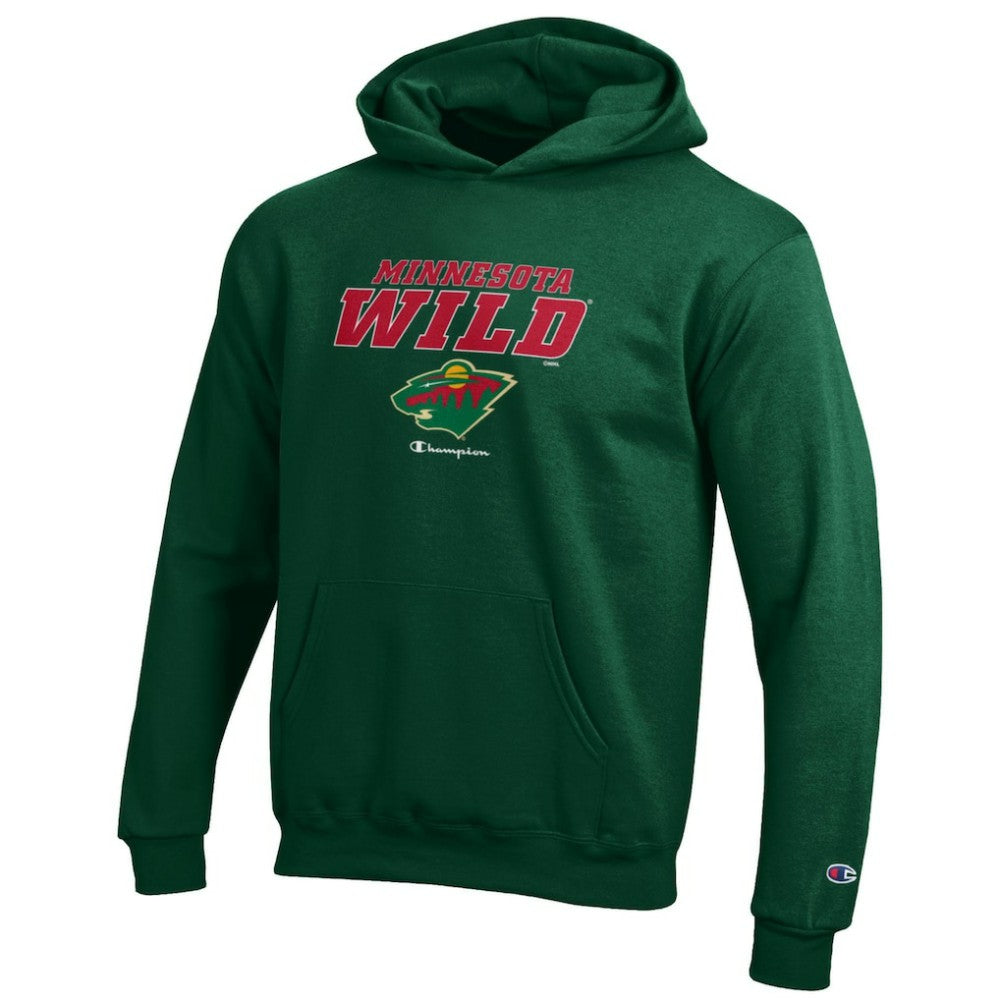 NHL Minnesota Wild Champion Youth Eco Powerblend Pullover Hoodie - Hunter Green