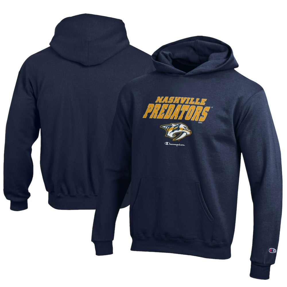 NHL Nashville Predators Champion Youth Eco Powerblend Pullover Hoodie - Navy