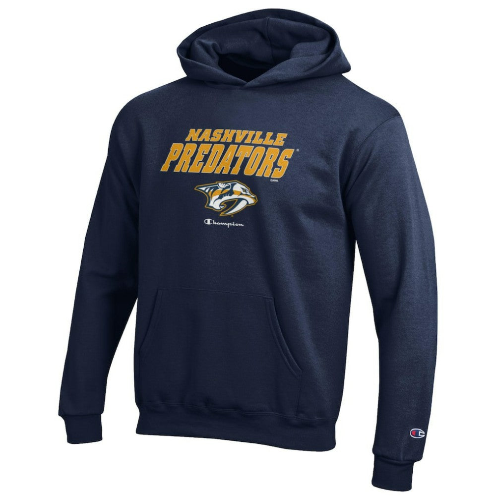 NHL Nashville Predators Champion Youth Eco Powerblend Pullover Hoodie - Navy