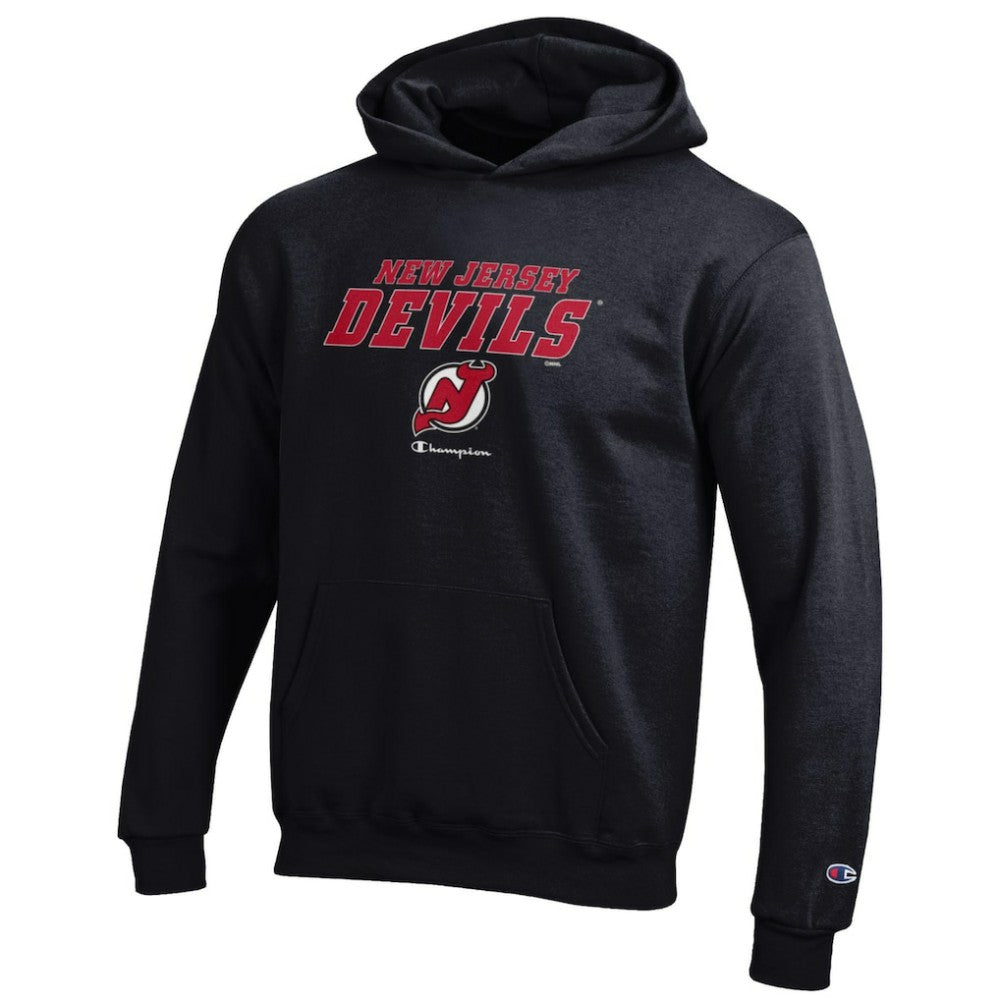 NHL New Jersey Devils Champion Youth Eco Powerblend Pullover Hoodie - Black