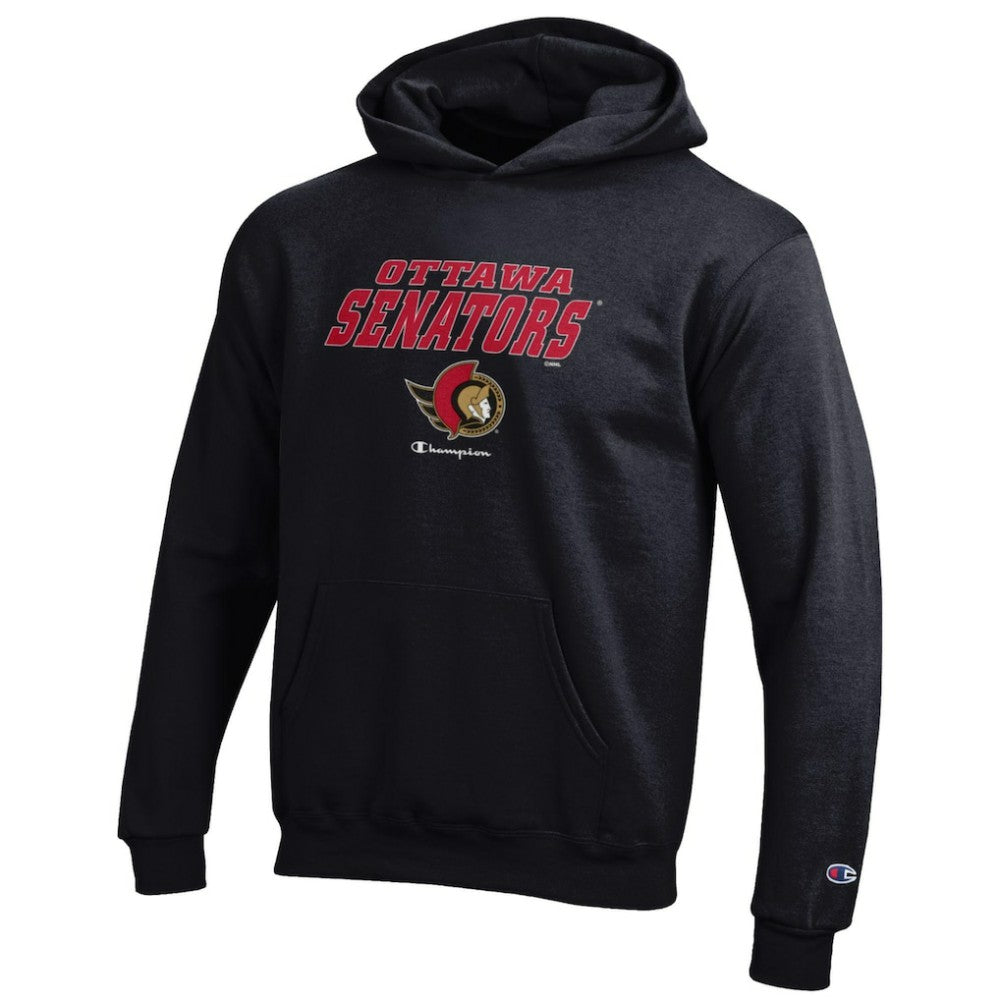 NHL Ottawa Senators Champion Youth Eco Powerblend Pullover Hoodie - Black