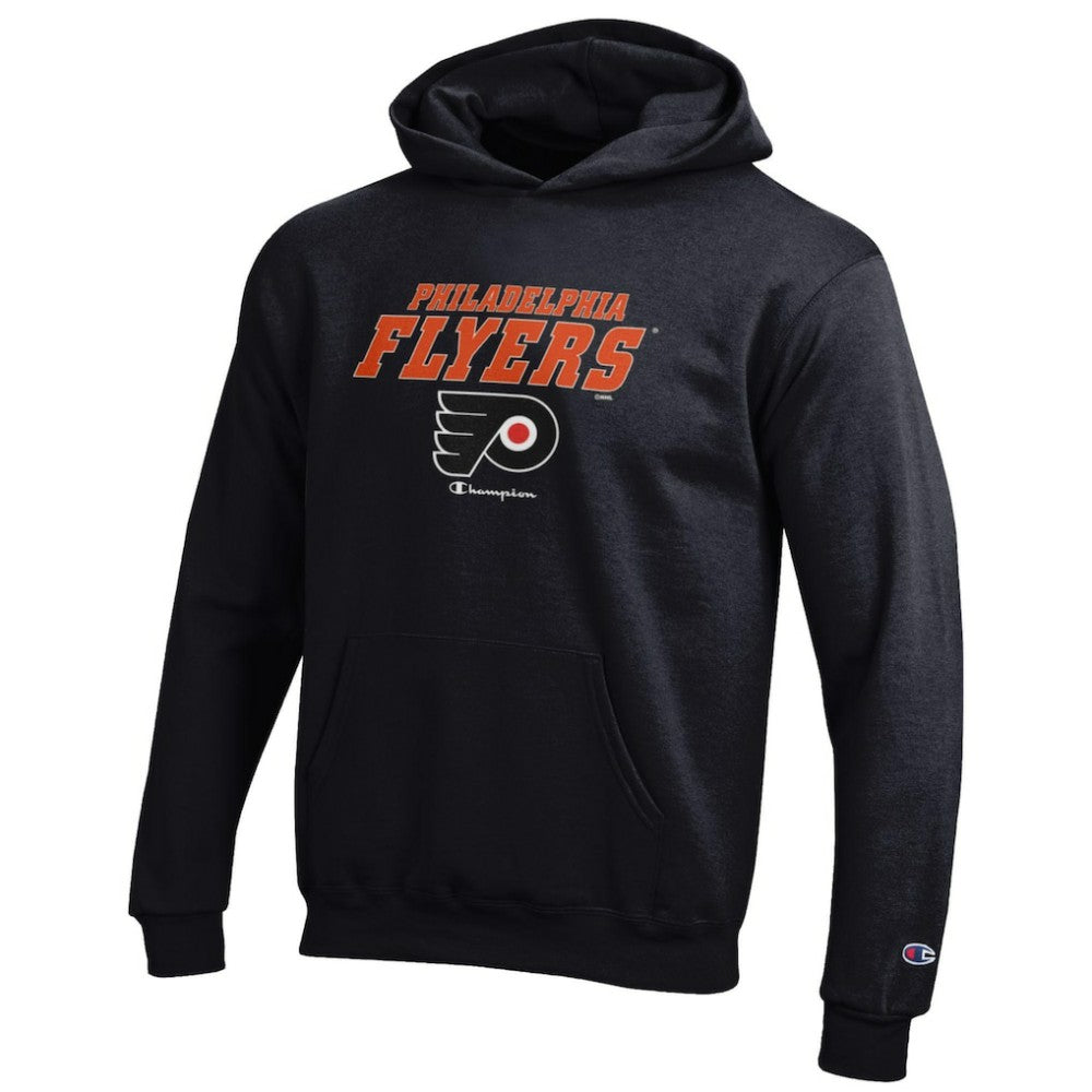 NHL Philadelphia Flyers Champion Youth Eco Powerblend Pullover Hoodie - Black