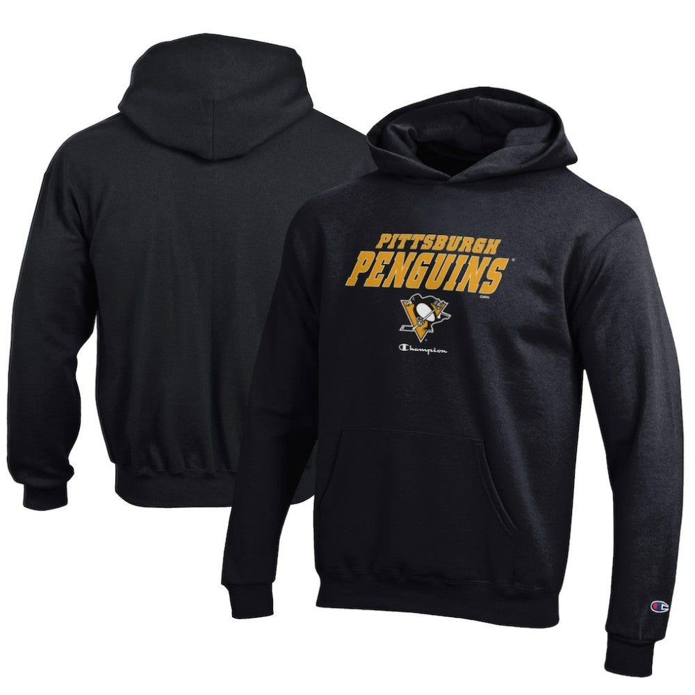 NHL Pittsburgh Penguins Champion Youth Eco Powerblend Pullover Hoodie - Black