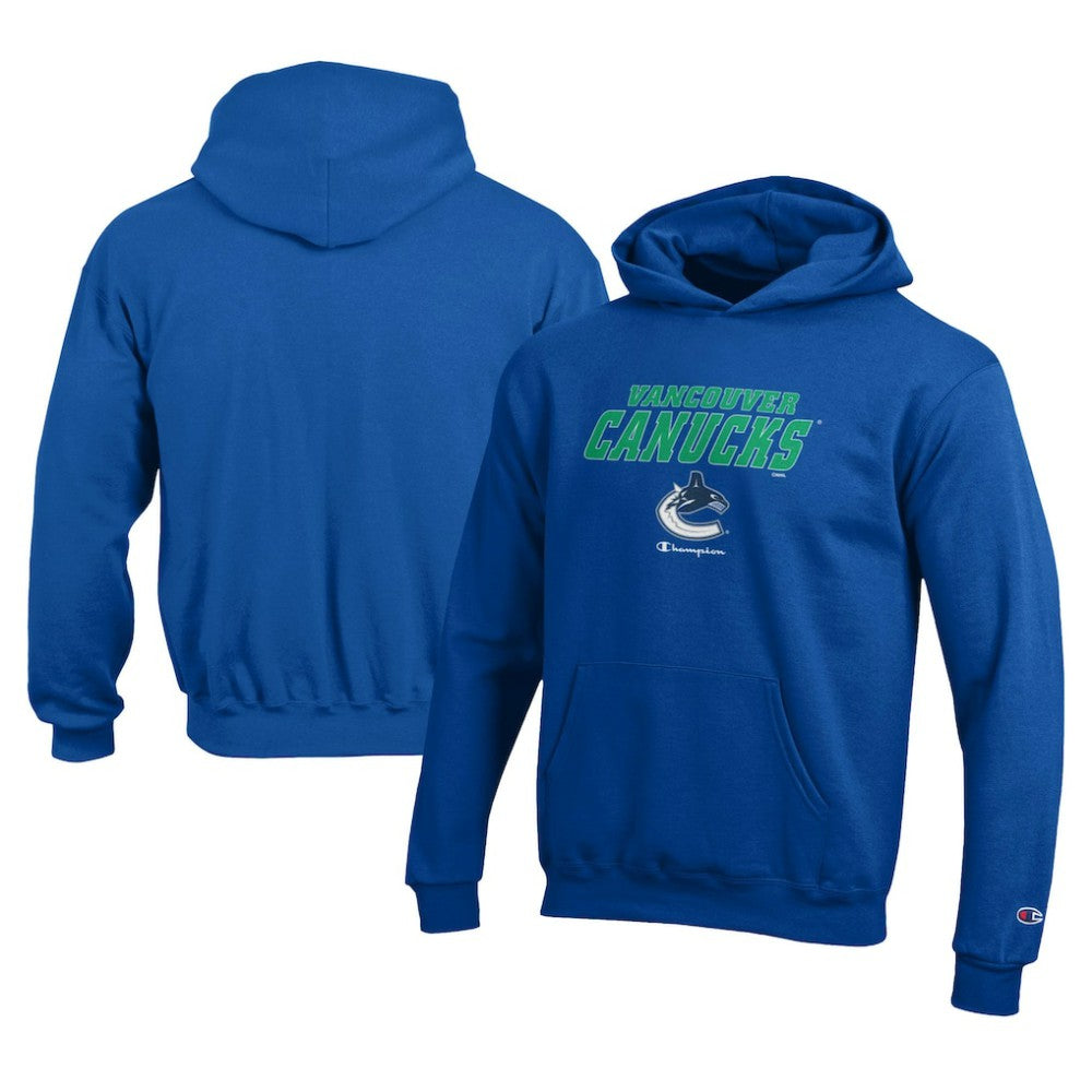NHL Vancouver Canucks Champion Youth Eco Powerblend Pullover Hoodie - Royal