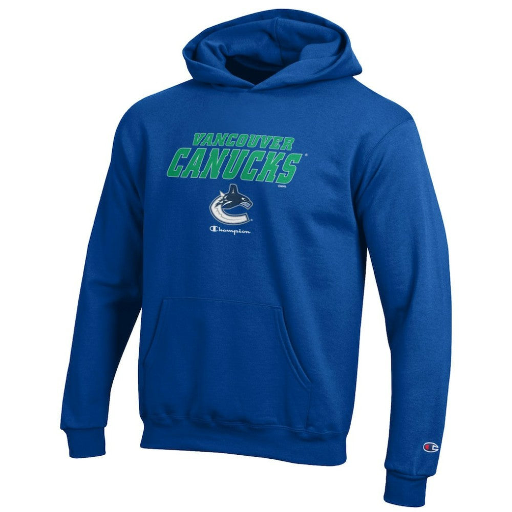 NHL Vancouver Canucks Champion Youth Eco Powerblend Pullover Hoodie - Royal