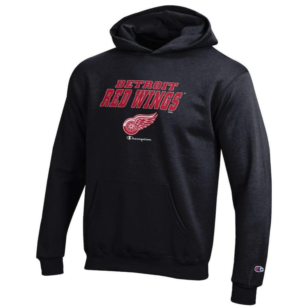 NHL Detroit Red Wings Champion Youth Eco Powerblend Pullover Hoodie - Black