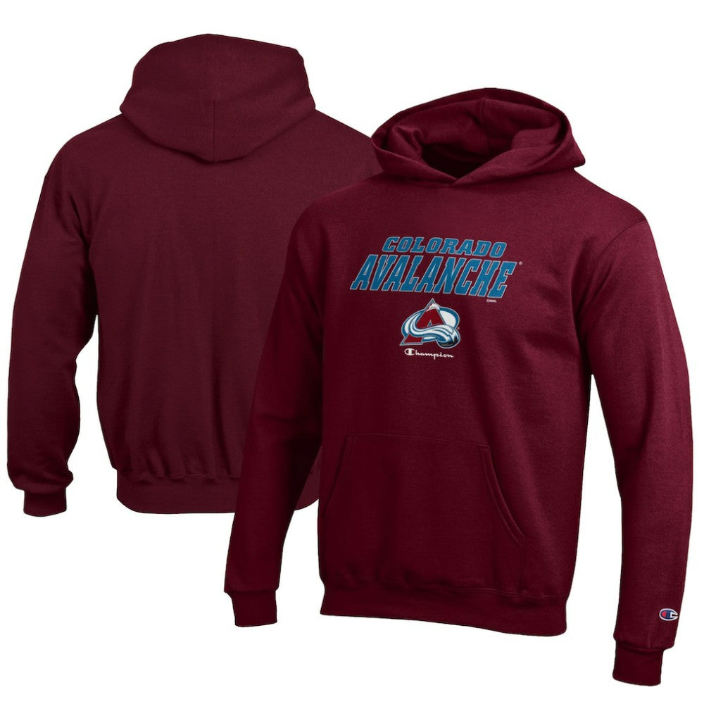 NHL Colorado Avalanche Champion Youth Eco Powerblend Pullover Hoodie - Burgundy