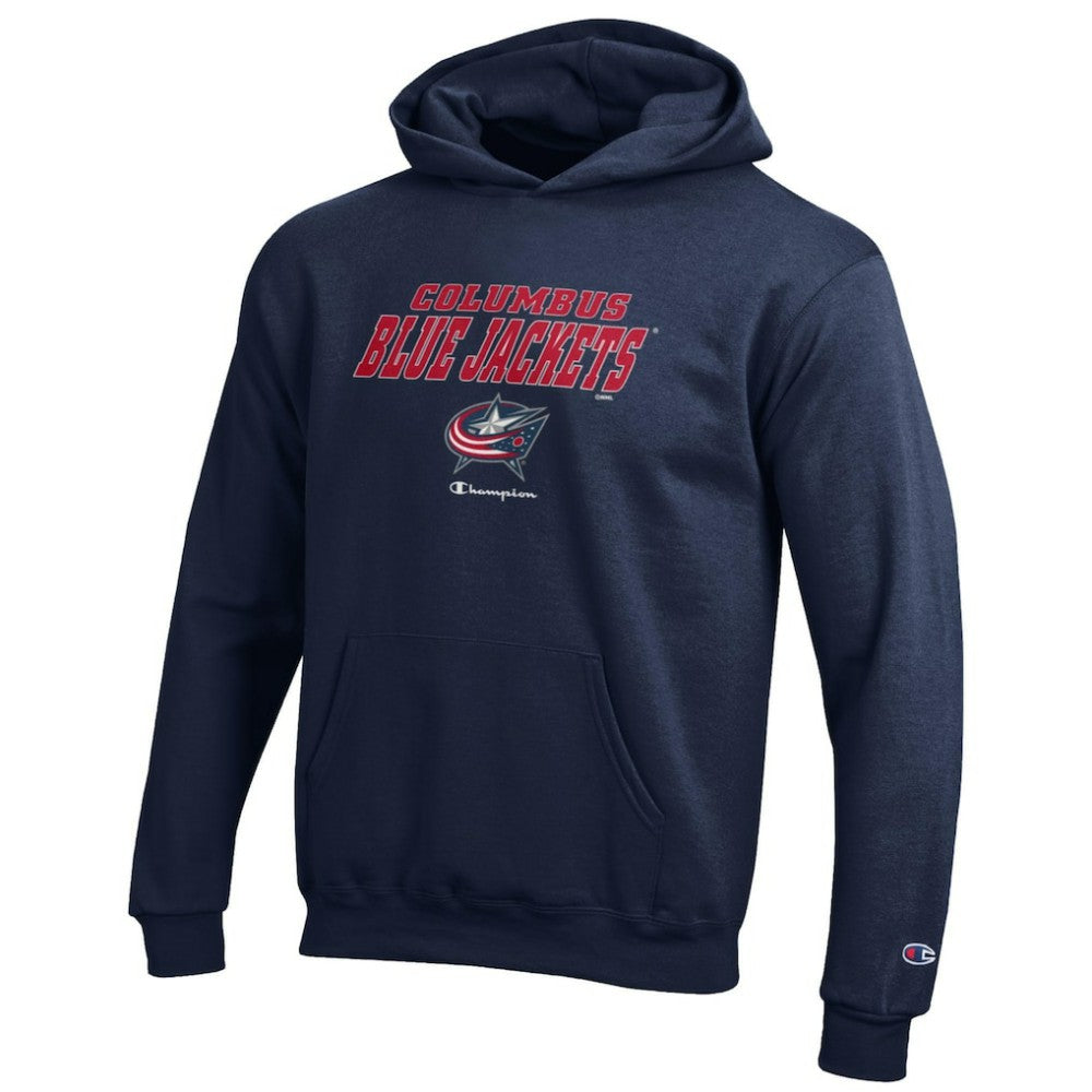 NHL Columbus Blue Jackets Champion Youth Eco Powerblend Pullover Hoodie - Navy