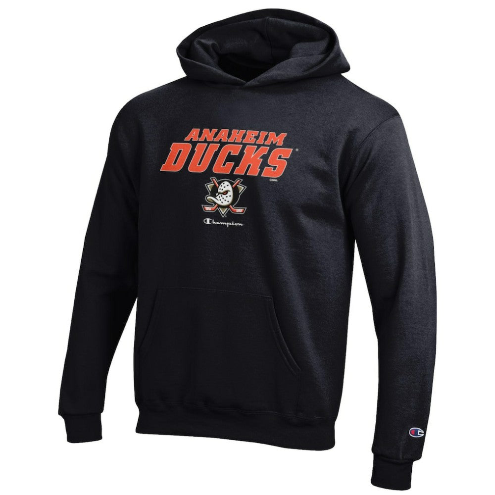 NHL Anaheim Ducks Champion Youth Eco Powerblend Pullover Hoodie - Black