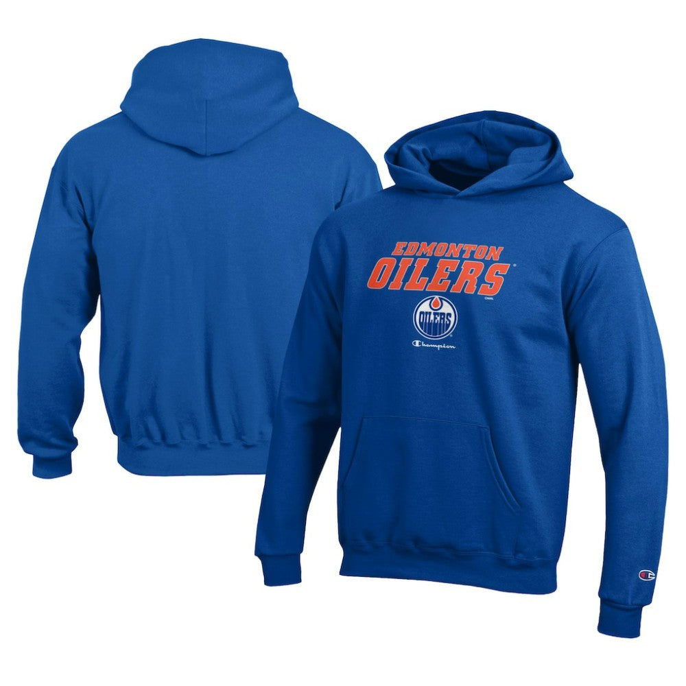 NHL Edmonton Oilers Champion Youth Eco Powerblend Pullover Hoodie - Royal