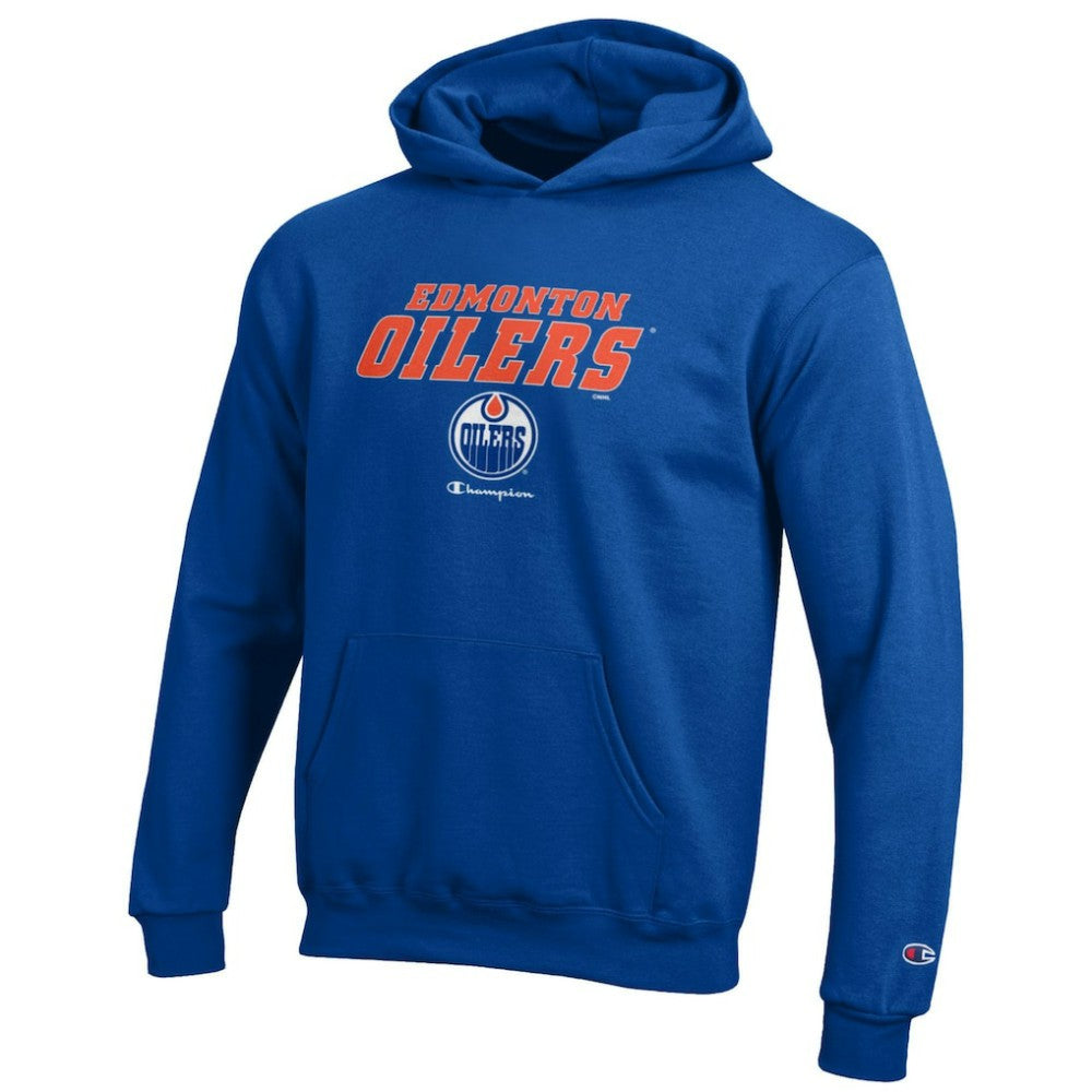 NHL Edmonton Oilers Champion Youth Eco Powerblend Pullover Hoodie - Royal