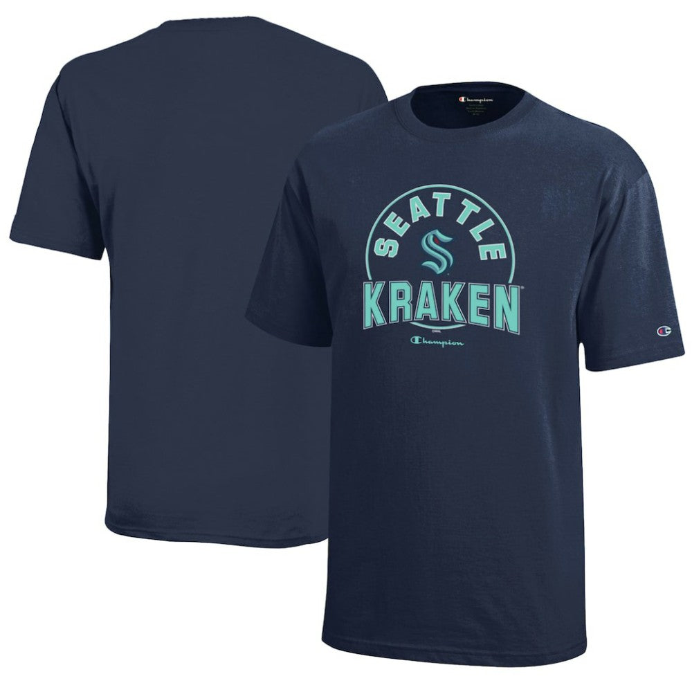 NHL Seattle Kraken Champion Youth Jersey T-Shirt - Deep Sea Blue