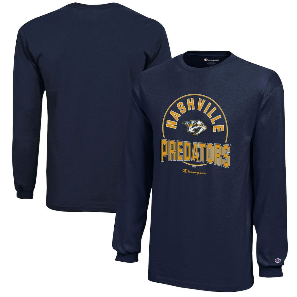 NHL Nashville Predators Champion Youth Long-Sleeve Jersey T-Shirt - Navy