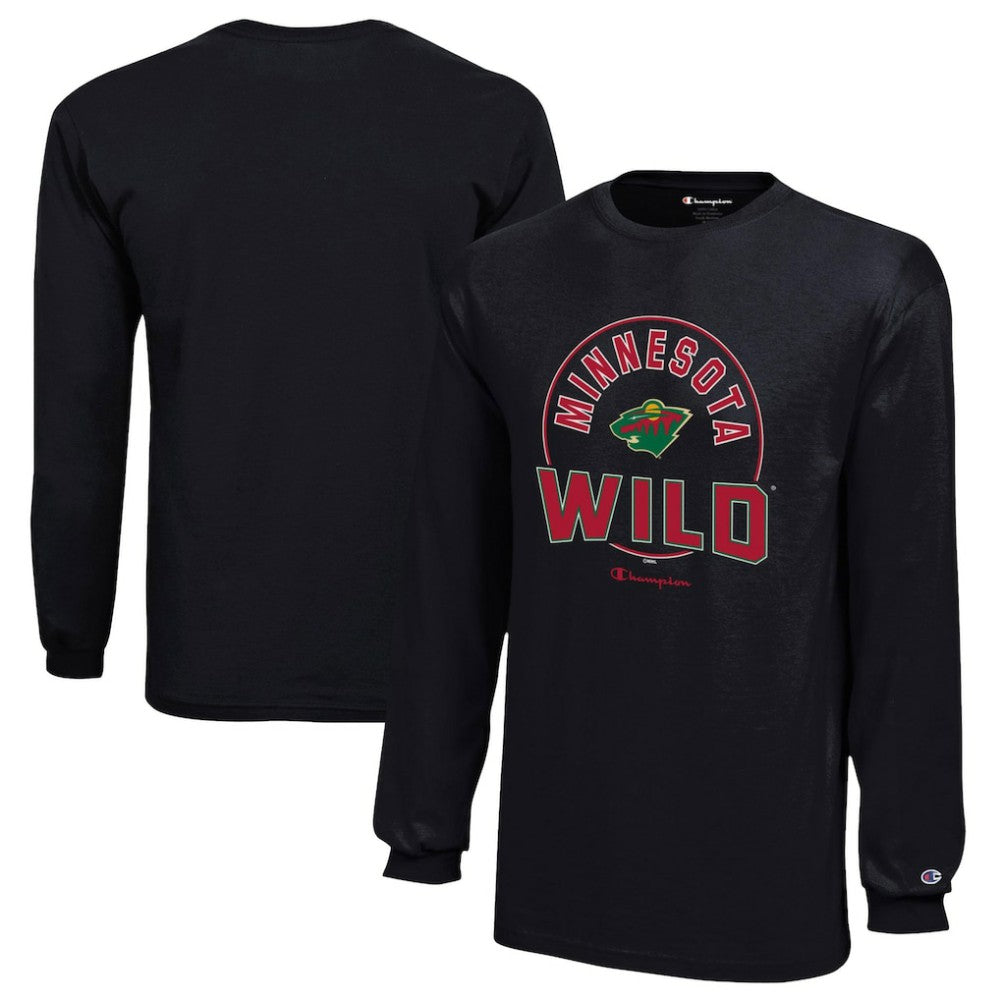 NHL Minnesota Wild Champion Youth Long-Sleeve Jersey T-Shirt - Black