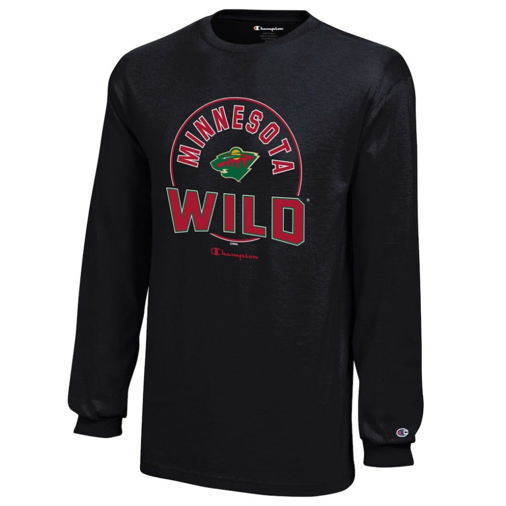 NHL Minnesota Wild Champion Youth Long-Sleeve Jersey T-Shirt - Black