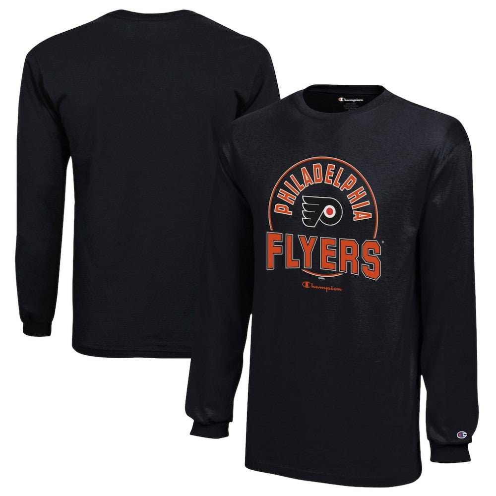 NHL Philadelphia Flyers Champion Youth Long-Sleeve Jersey T-Shirt - Black