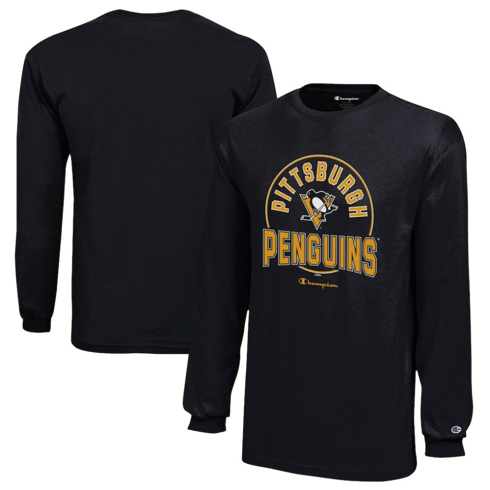 NHL Pittsburgh Penguins Champion Youth Long-Sleeve Jersey T-Shirt - Black