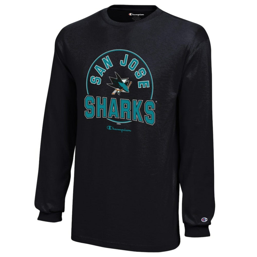 NHL San Jose Sharks Champion Youth Long-Sleeve Jersey T-Shirt - Black